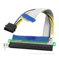 PCI-e 1X TO 16X Riser Card Extender with normal IDE ribbon cable